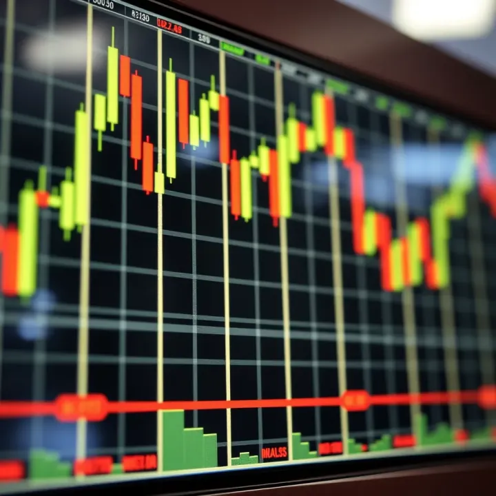 Japanese candlestick chart showing bullish and bearish patterns for financial trend analysis