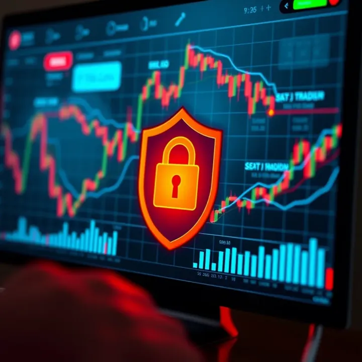 Secure online trading platform interface showing protection features