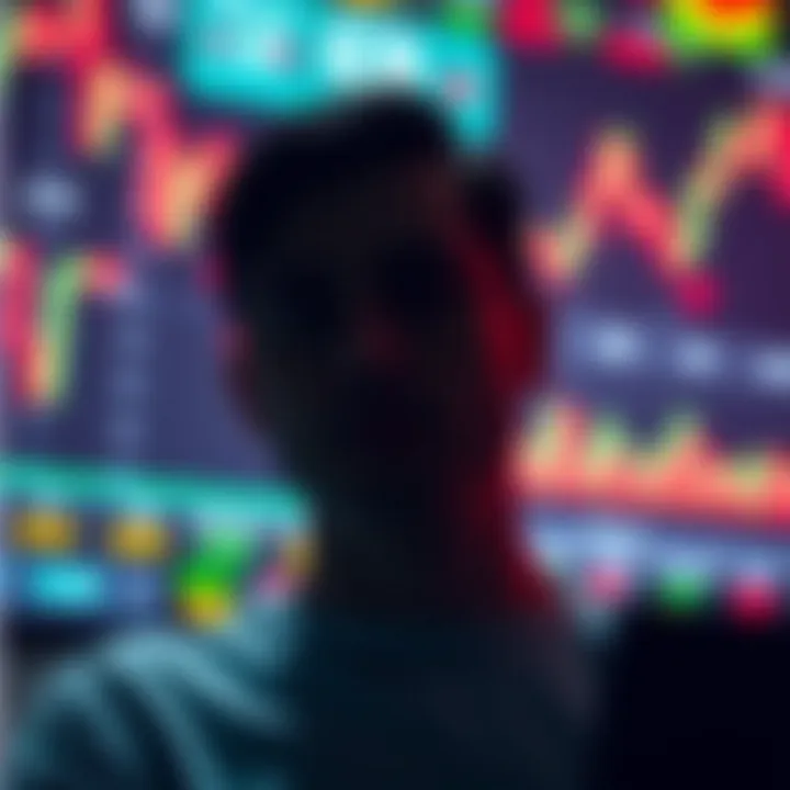 Conceptual illustration of binary options investment with financial charts and digital interface