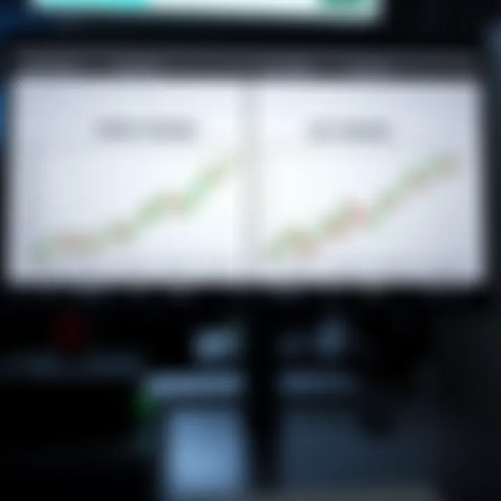 Comparison chart illustrating swing trading and day trading strategies with timelines and market movements