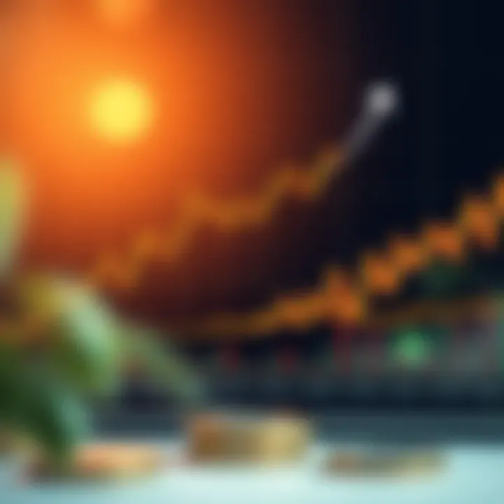 Graph depicting financial growth and automatic trade replication in copy trading