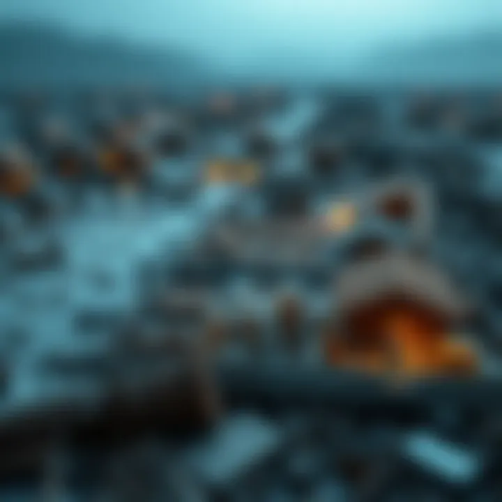 Illustration of disaster risk management framework with interconnected components and community involvement