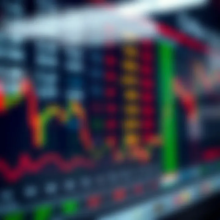 Currency exchange rates fluctuating on a digital trading platform