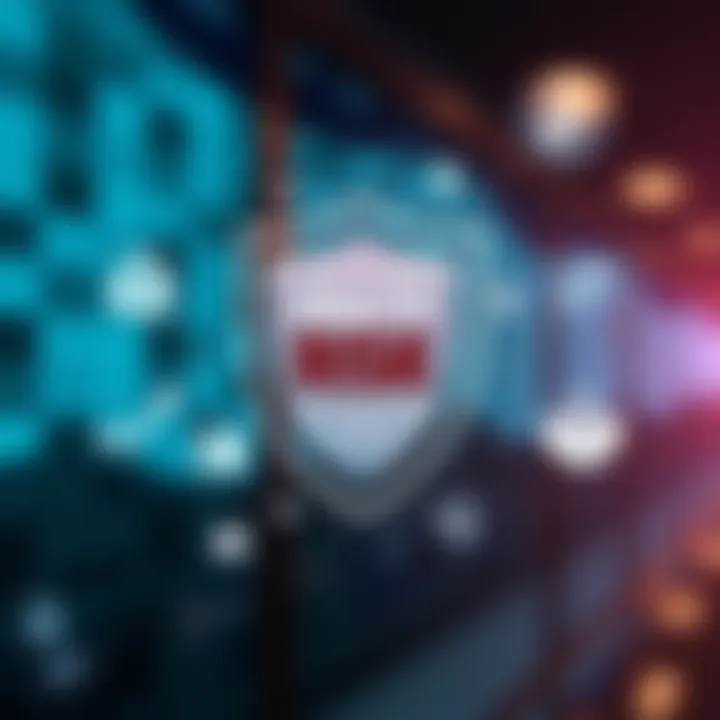 Health risk management concept with shield and medical icons