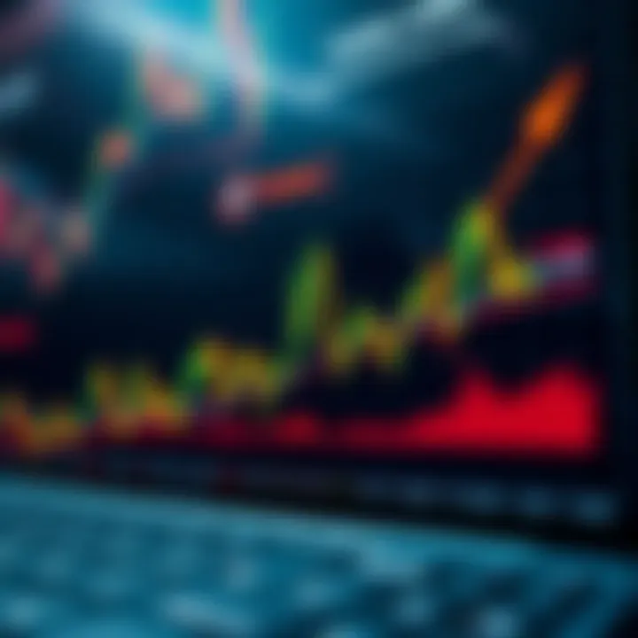 Graph showing upward and downward trends in binary options trading