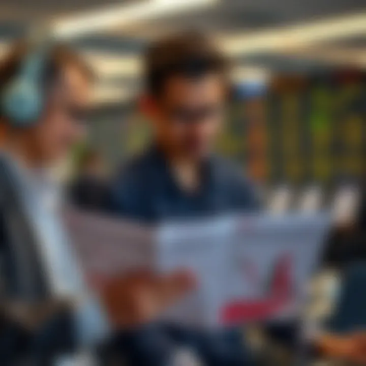 Practical PDF Guide on Japanese Candlestick Patterns for Traders Traders analyzing a PDF guide on Japanese candlestick patterns for trading strategies