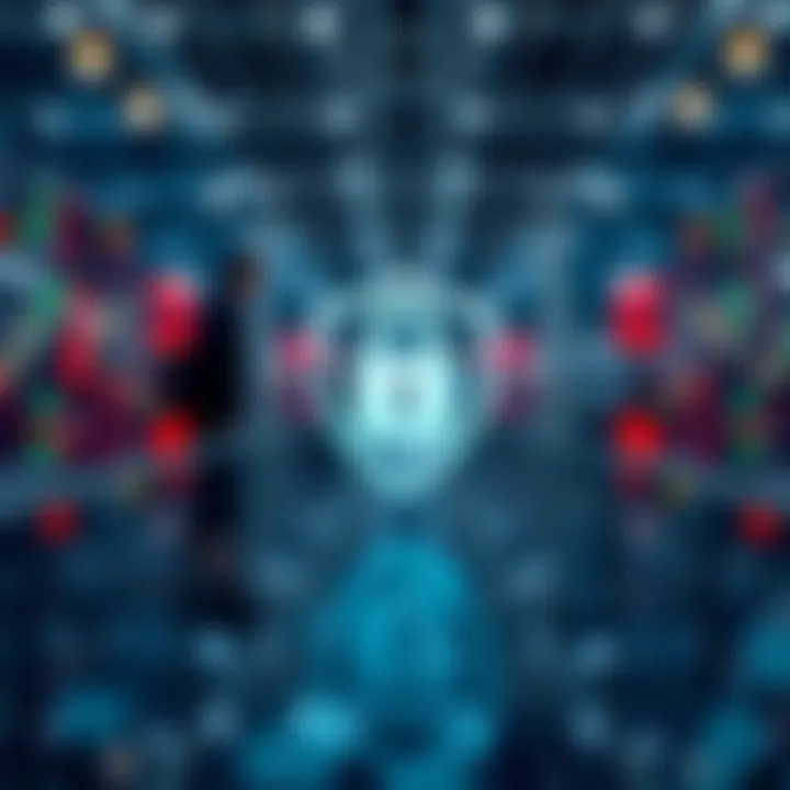 Visual representation of security measures and safe investment strategies in financial markets