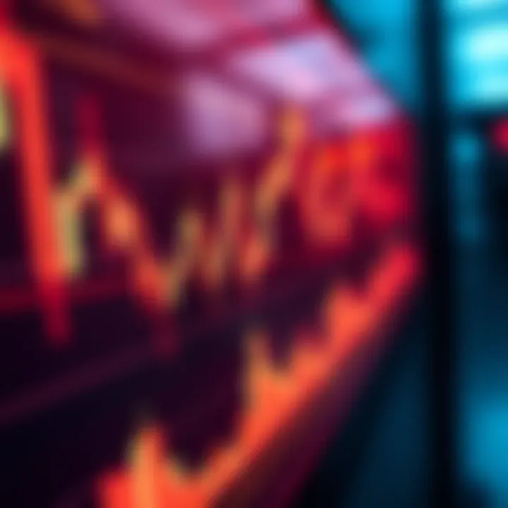 Chart displaying candlestick patterns and volume indicators on a financial market graph