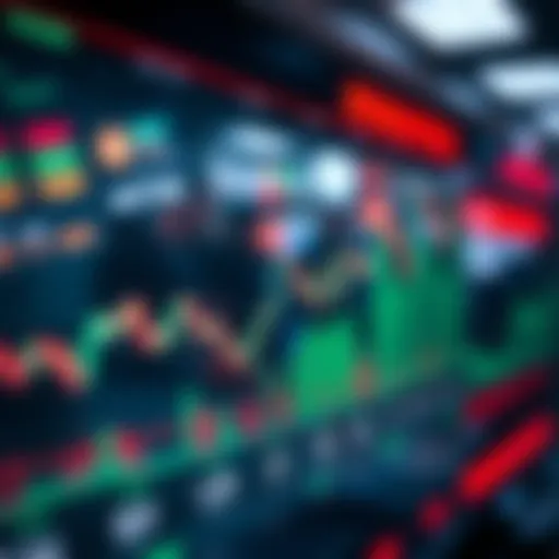 Graph showing binary options trading with clear upward and downward trends