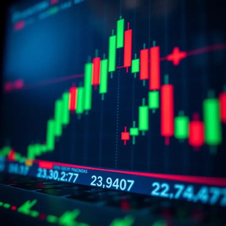 Bullish candlestick pattern showing upward trend with green and red bars