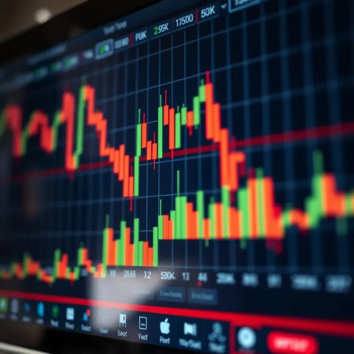 Candlestick chart illustrating bullish and bearish patterns in synthetic indices trading