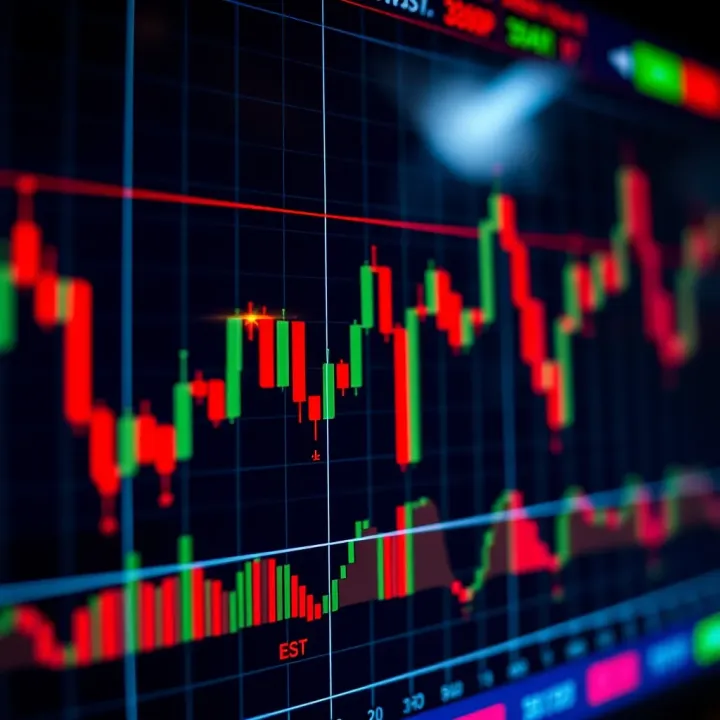 Chart showing various candlestick patterns used for financial market analysis