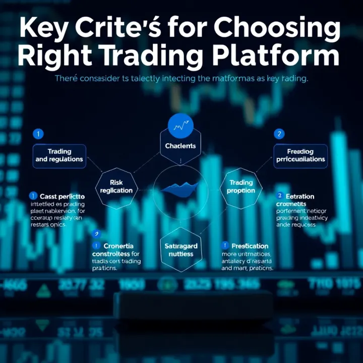 Diagram showing factors to consider when selecting a trading platform including risk management and regulation