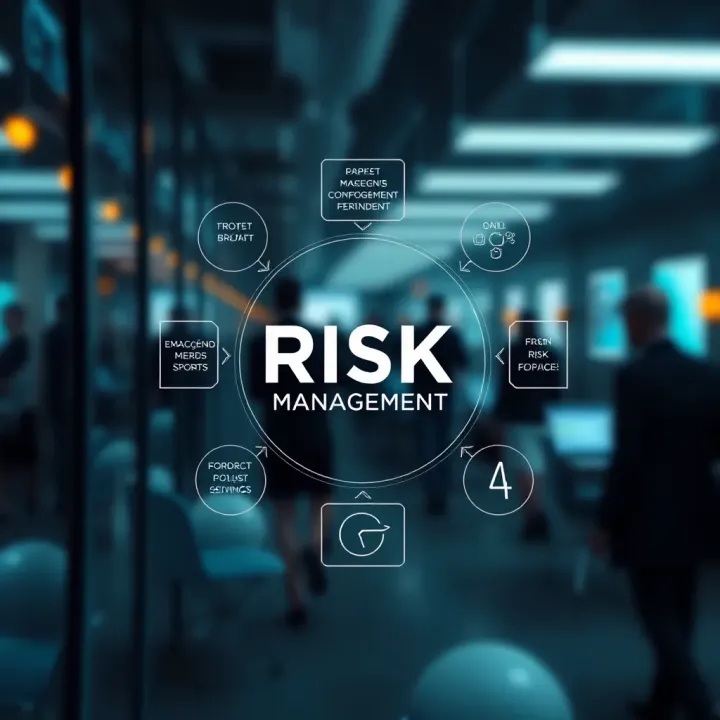 Diagram illustrating key concepts and components of risk management in business environments