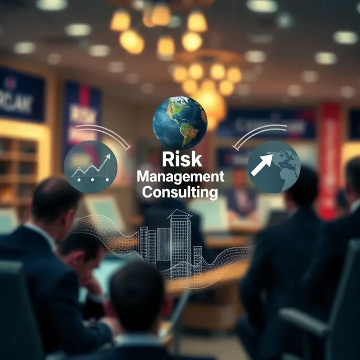 Diagram showing key principles and components of risk management consulting