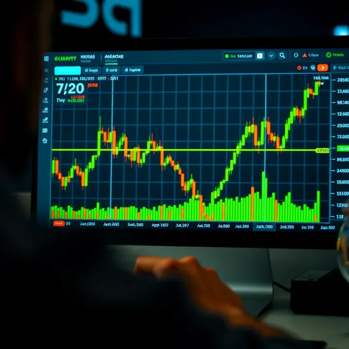 Graph showing automatic replication of expert trader's transactions on a financial platform