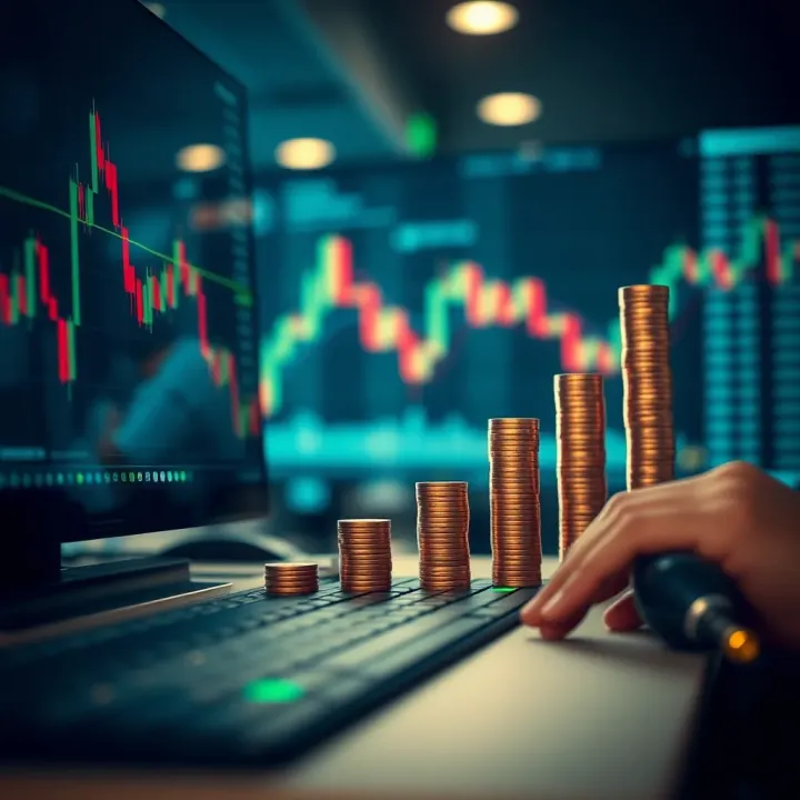 Visual representation of investment growth and risk management in copy trading