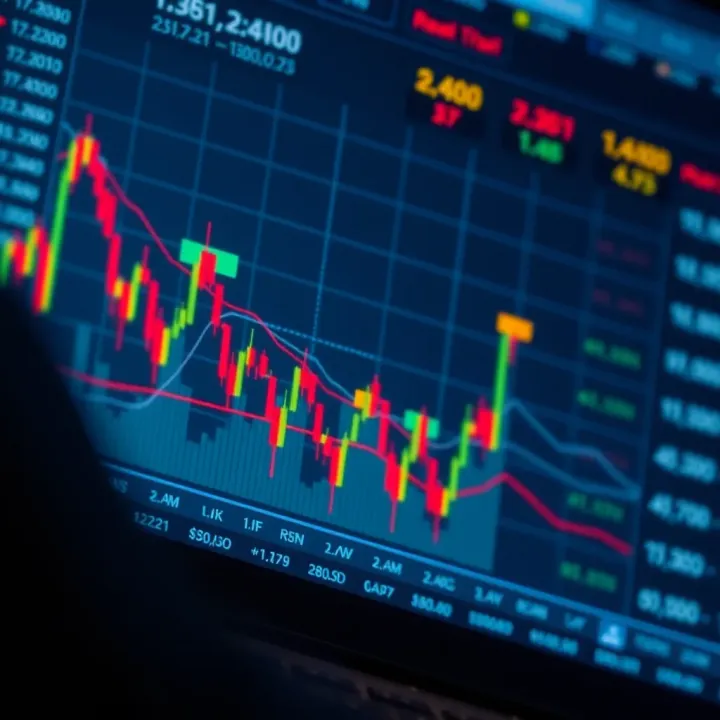Graph showing multiple investment portfolios with one portfolio highlighted to represent copying trades