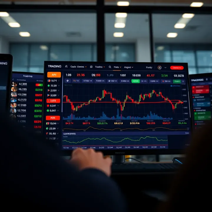 Trading Platform Interface for Copy Trading Illustration of a trading platform interface displaying multiple traders and performance metrics