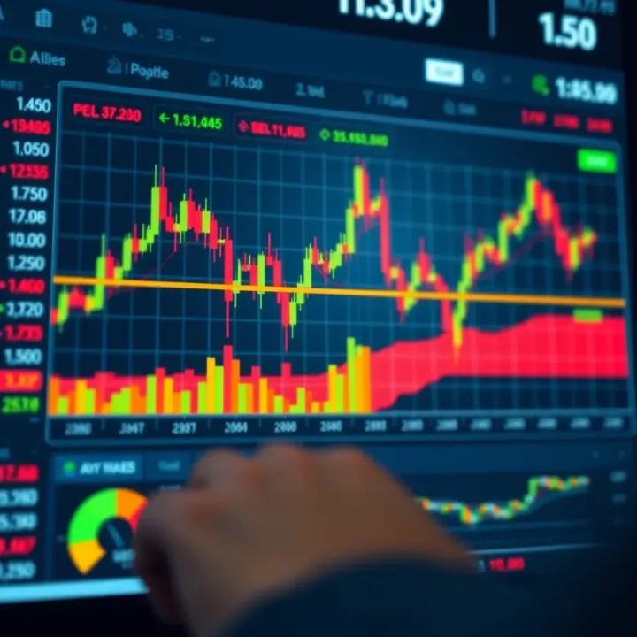 Graph showing traders' performance being copied on a digital platform interface
