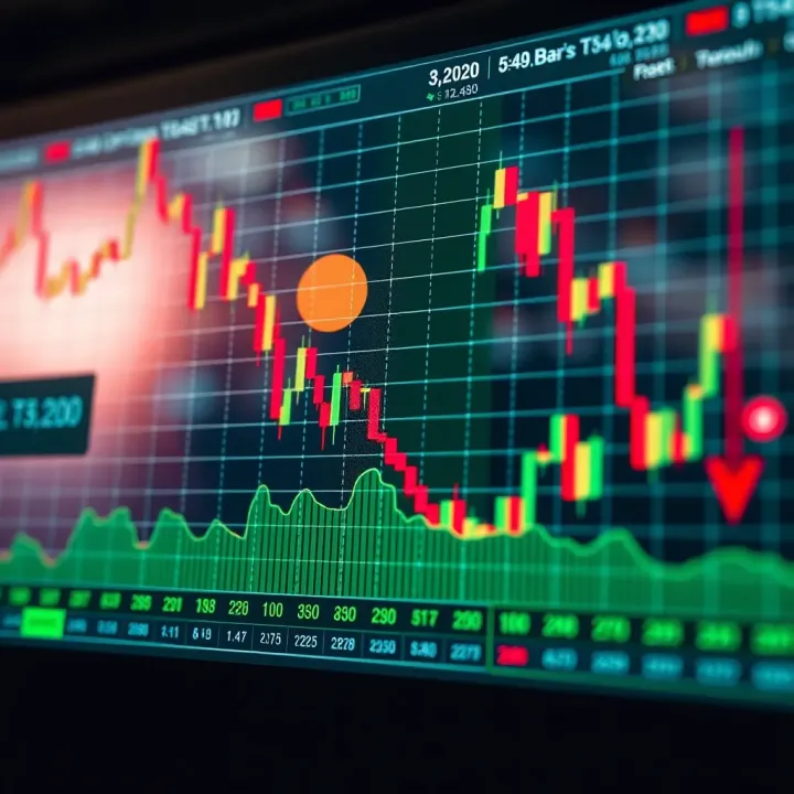 Chart showing binary options trading strategies with upward and downward trends