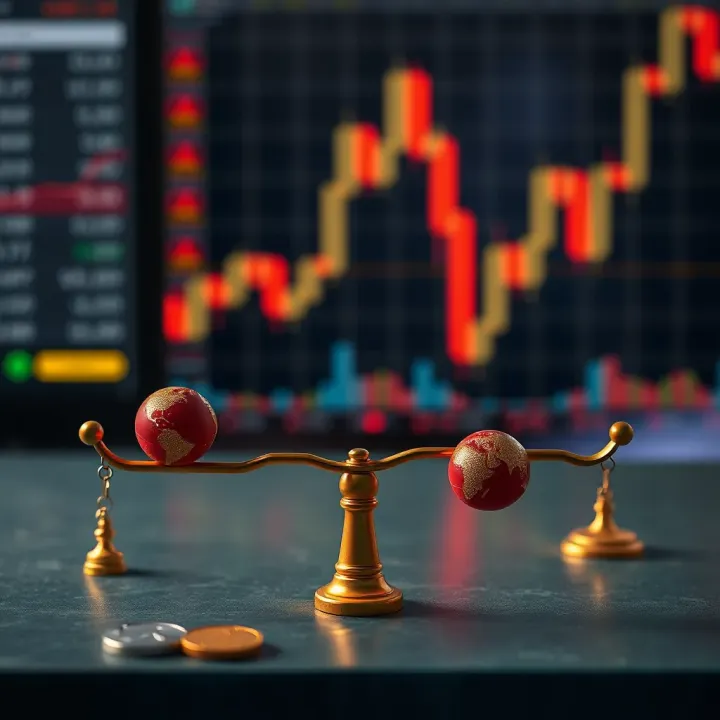Conceptual illustration of risk and reward balance in financial trading