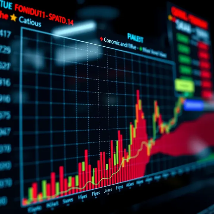 Graph illustrating the impact of economic indicators on financial market trends