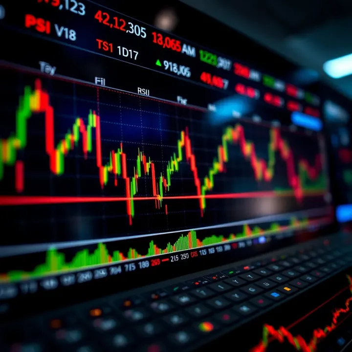 Key Technical Indicators in Forex Trading Visualization of key technical indicators used in Forex trading such as moving averages and RSI