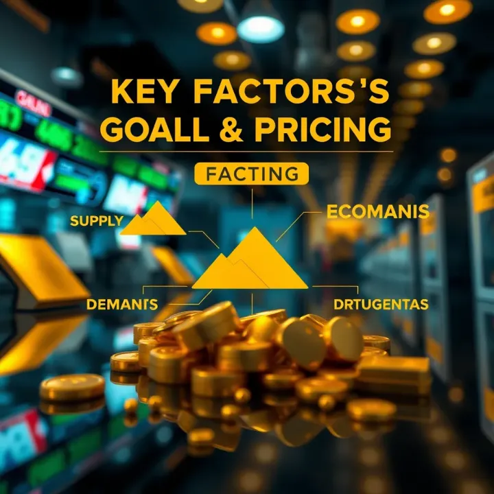 Illustration of key gold market factors including supply, demand, and economic influences