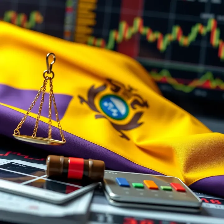 Colombian flag with financial charts representing binary options trading regulations