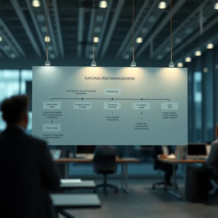 Diagram illustrating national risk management framework including legal structures and institutional coordination