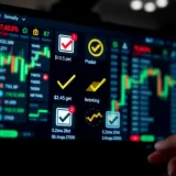 Visual representation of trustworthy binary options signals with check marks and alert icons