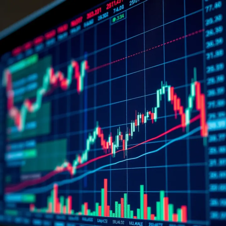 Forex Market Trading Charts and Technical Analysis Forex market trading charts showing currency pair fluctuations and technical indicators