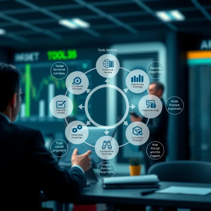 Diagram showcasing various tools and best practices used in optimizing risk management programs