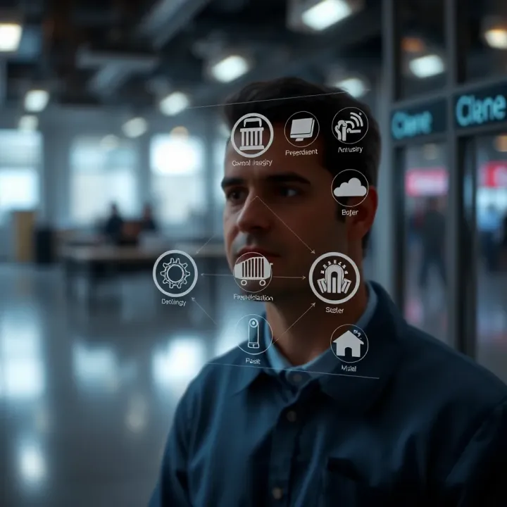 Graphic showing diverse industry sectors with icons representing risk identification and control measures
