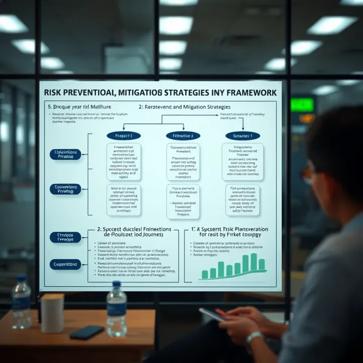 Flowchart illustrating strategies for risk prevention and mitigation in public and private sectors
