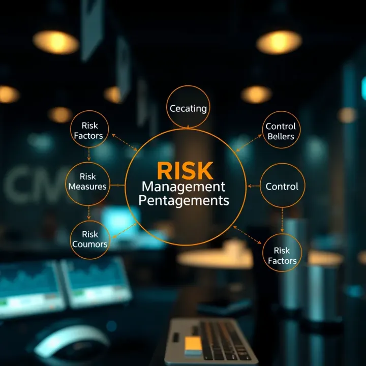 Abstract diagram showing interconnected risk factors and control measures in a business environment