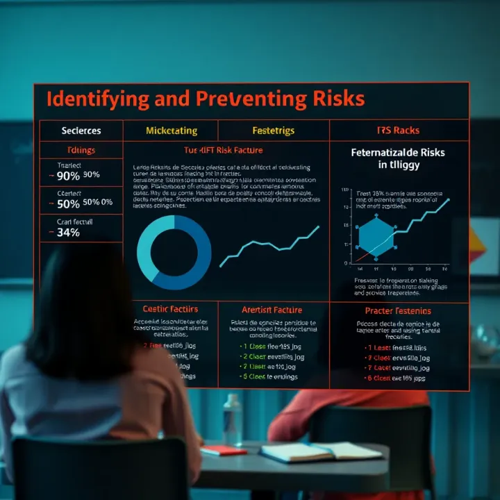 Visual chart showing key risk factors and preventive measures in schools