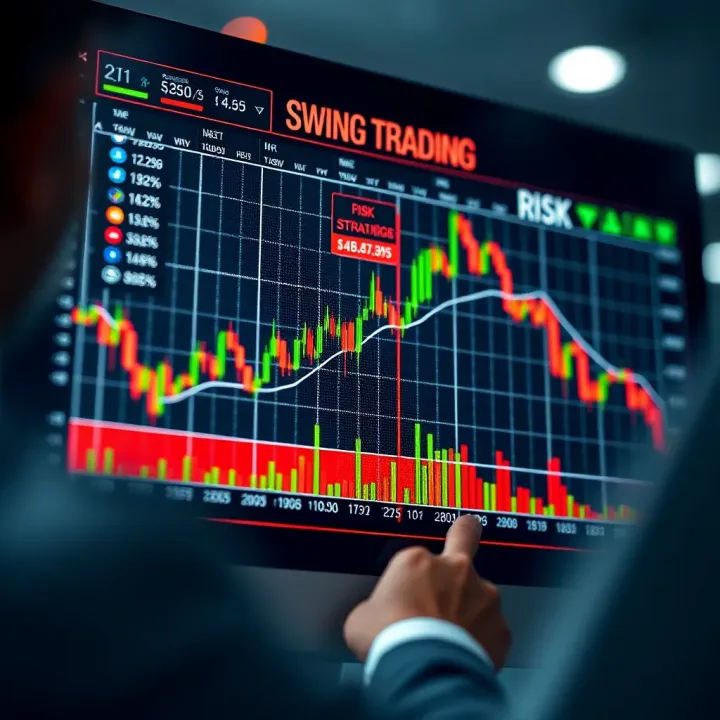 Chart illustrating common swing trading strategies and risk management techniques