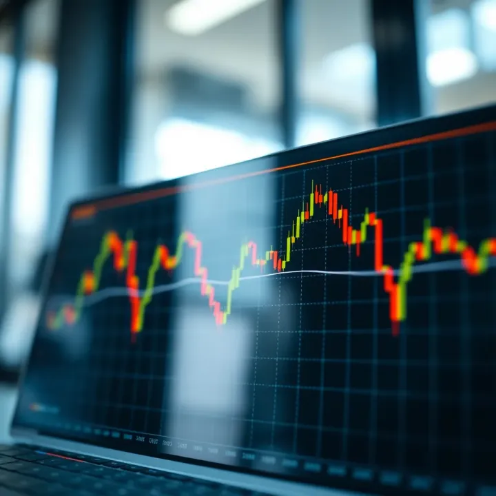 Graph with moving averages demonstrating investment strategy