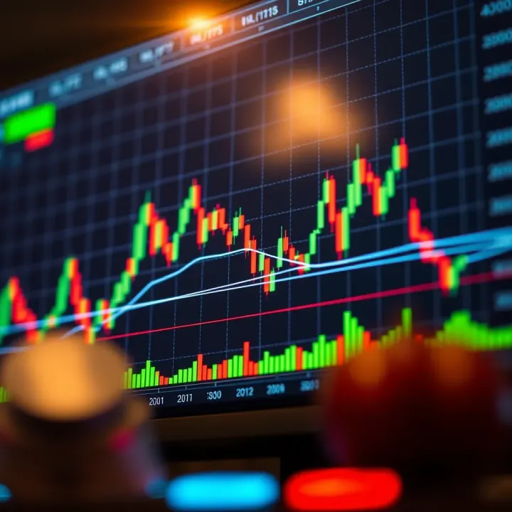 Graph showing price movements and trading volume in financial markets