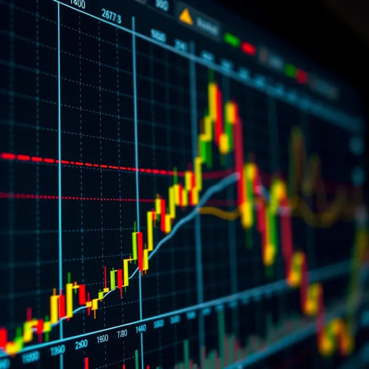 Chart displaying various technical analysis patterns and trend lines